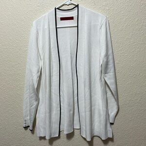 Love Scarlet White Cardigan Sweater With Black Edging. Very Good Condition. Sz L